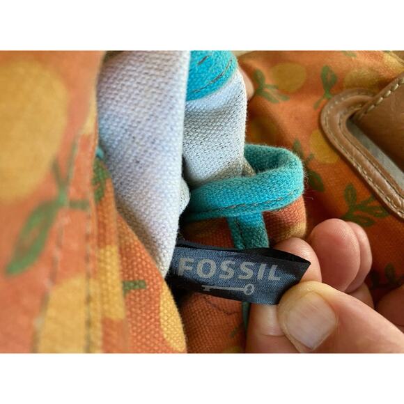 Fossil Key-per Vintage Bird Cage Faux Leather Satchel Bag - Picture 10 of 13